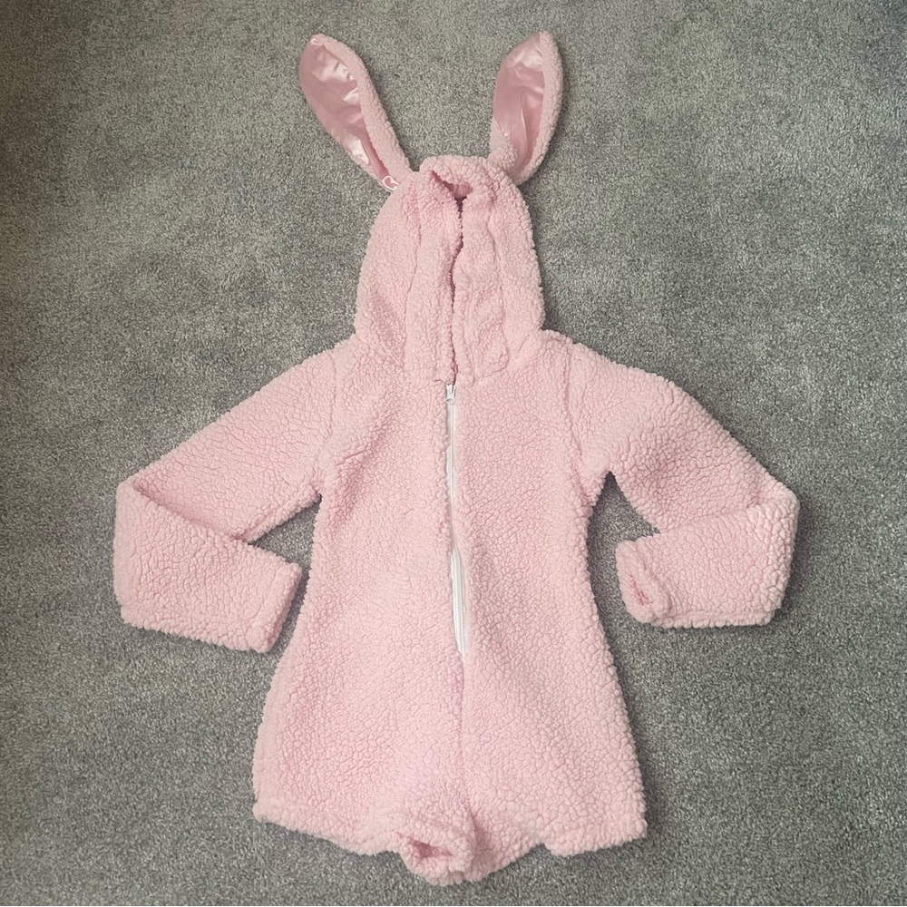 Pink Bunny Ear Hooded Onesie